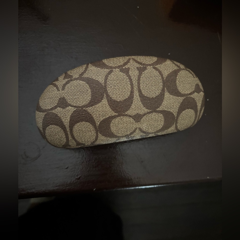 Coach Signature Brown and Tan Eyeglass Case